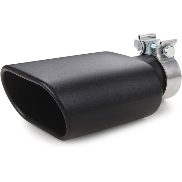 Square Exhaust Tip 2.5" Inlet Black coated - Picture 1 of 8